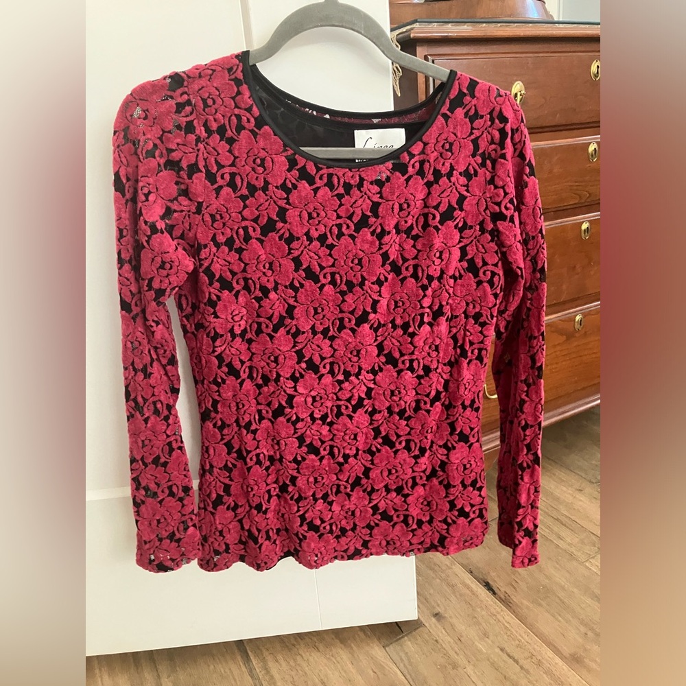 Vintage Rose Shirt, Rose Print, Pink 90s Top, Vintage Pink 80s Top, Mesh Top